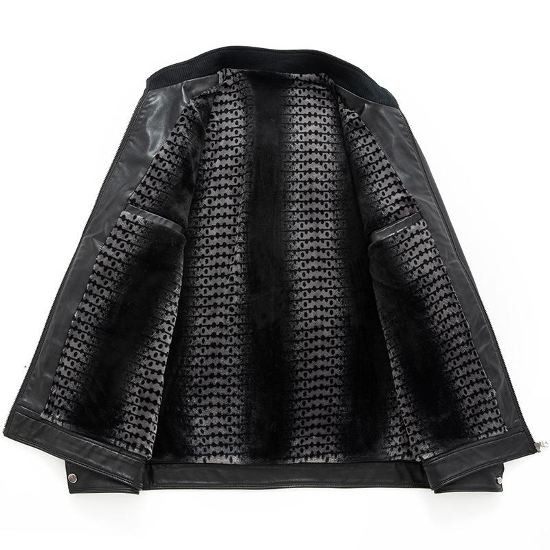 Autumn and Winter Men's Leather Jacket Fashion Enlarged Stand-up Collar Inner Velvet Leather Jacket Men's Jacket Men's Leather Jacket