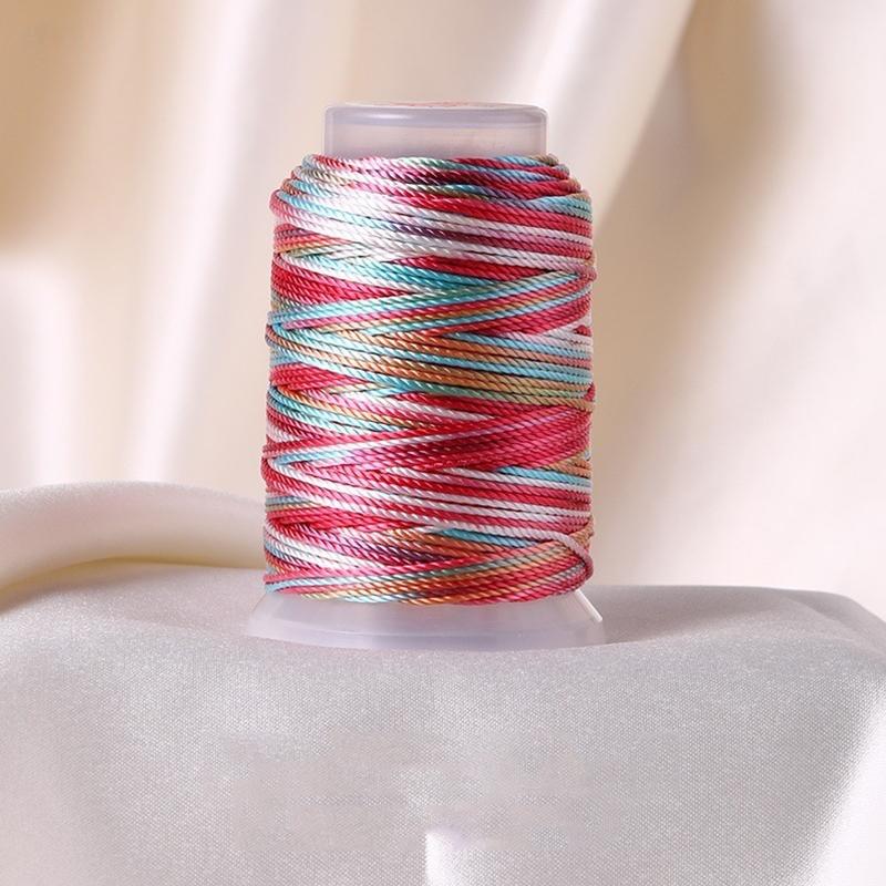 

1 рулон ручной нити 18 прядей плетеная веревка ручной работы тканый веревочный браслет градиентная многопрядная нить полиамидное волокно цветная нить A