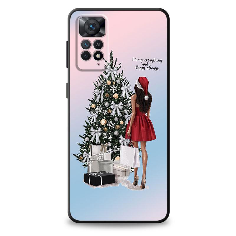 Frohe Weihnachten Mädchen Baum Silikon Funda Hülle Coque für Realme 6 5 9i 8i 7 5s V25 6s Narzo 7i 8 9 Pro 8 9 5G SE C17 7Pro 9Pro