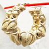 Vintage Golden Plated Hand Carved Heart-shaped Pattern Hoop Earrings Women's  Exquisite Banquet Wedding Jewelry Accessory
