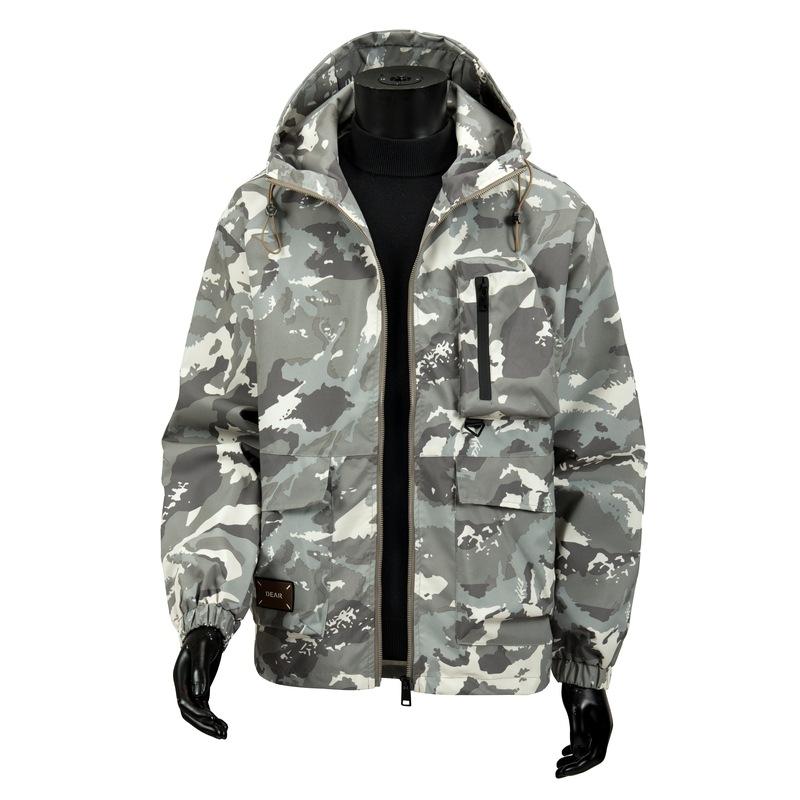 European Size Hooded Tooling Jacket Men's New Loose Casual Camouflage Men's Top Coat