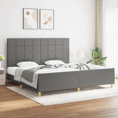 Vidaxl Bed Frame Without Mattress, Dark Gray, 200X200 Cm, Upholstered