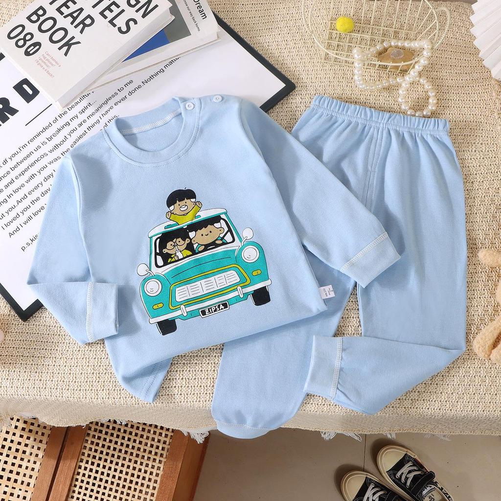 Pure Cotton Kids' Underwear Set: New Autumn Pajamas & Homewear for Boys and Girls