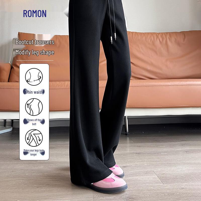 

Women s Slimming High-Waisted Slight Flare Casual Pants M