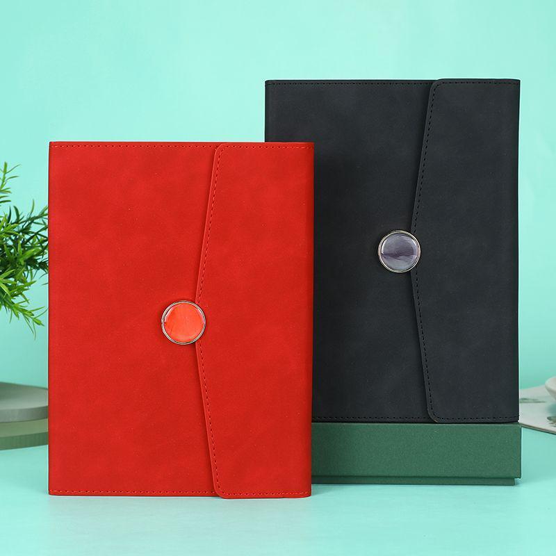 Customizable A5 PU Leather Notebook with Buckle, for Business or Diary Use - Loose-leaf Design.