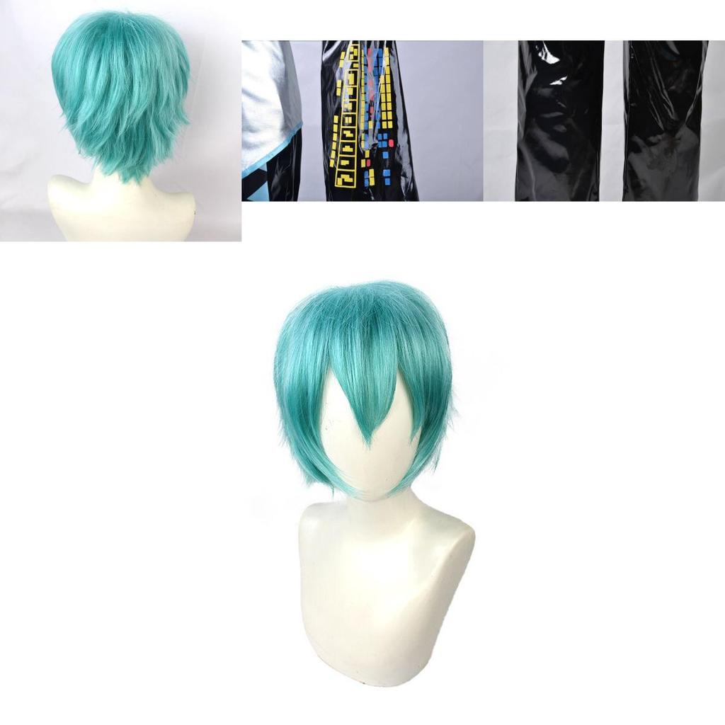 Hatsune Miku Vocaloid Classic Pu Cosplay Men Shirt Tie Pants Wig Set For Parties Christmas
