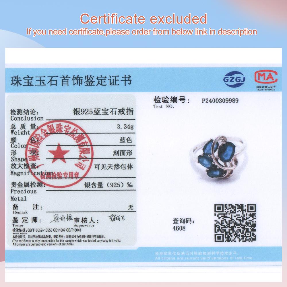 Precious luxury September Birthstone natural diffusion blue sapphire silver ring for women engagement & banquet gifts