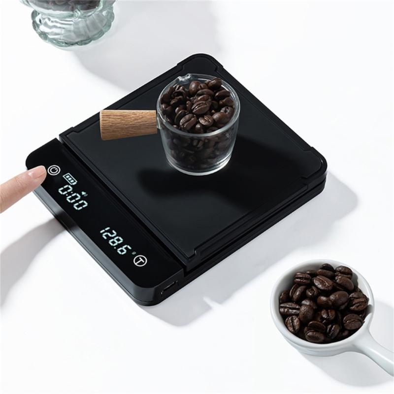 Waterproof Electronic Scale Portable Electric Coffee Scale Digital Espresso Scale Kitchen Scale for Coffee Beans Powder