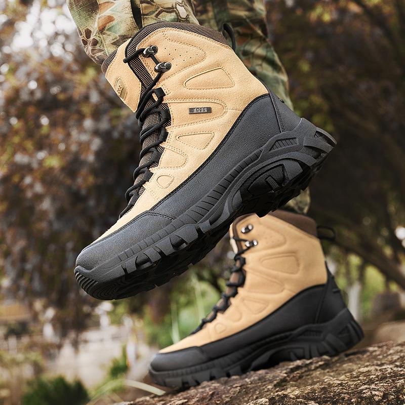 Men's Hunting Tactical Boots Outdoor Waterproof Anti-slip Boot Men Military Hiking Shoes High-top Thick Sole Mountaineering Shoe