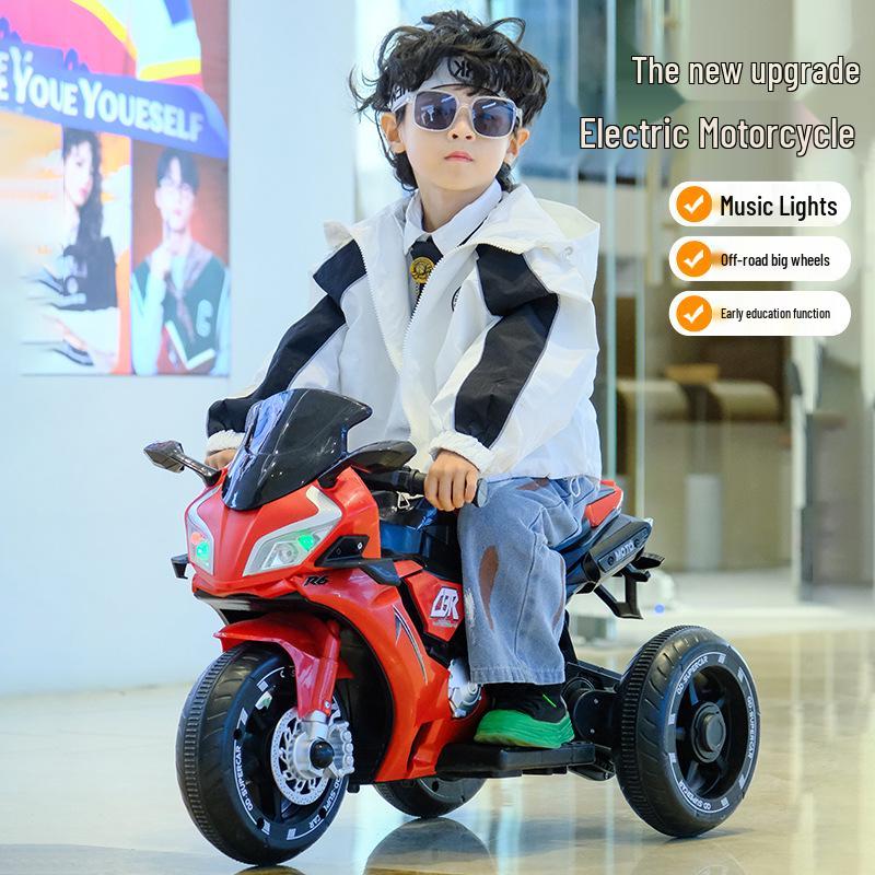 Kids' Electric Tricycle: Battery-Powered Ride-On Motorcycle with Remote Control for Boys and Girls.