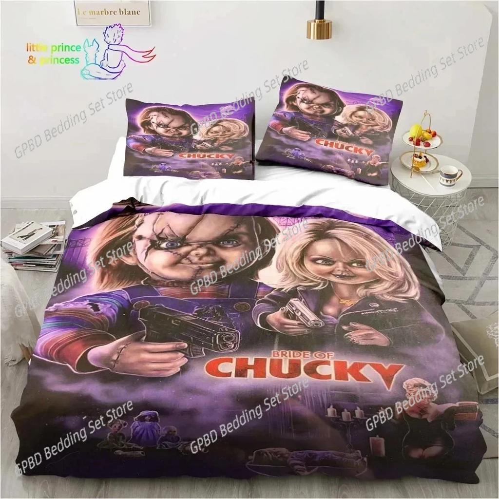 Horror Movie Chucky Bedding Set For Bedroom Soft Modern Bedspreads Comefortable Kids Duvet Cover Quilt Cover And Pillowcase