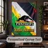 Arazzo da Parete Personalizzato, Testo Personalizzato Penrith Panthers, Arte da Parete in Tessuto Morbido per Decorazione Interna