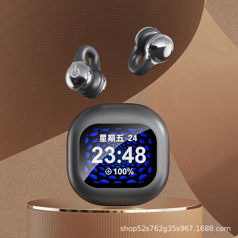 Private model new X63 touch screen clip-ear Bluetooth headset high sound quality long battery life OWS wireless intelligent noise reduction