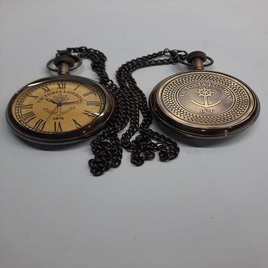Nautical Pocket Watch Victoria London 1876 Antique Vintage Collectible
