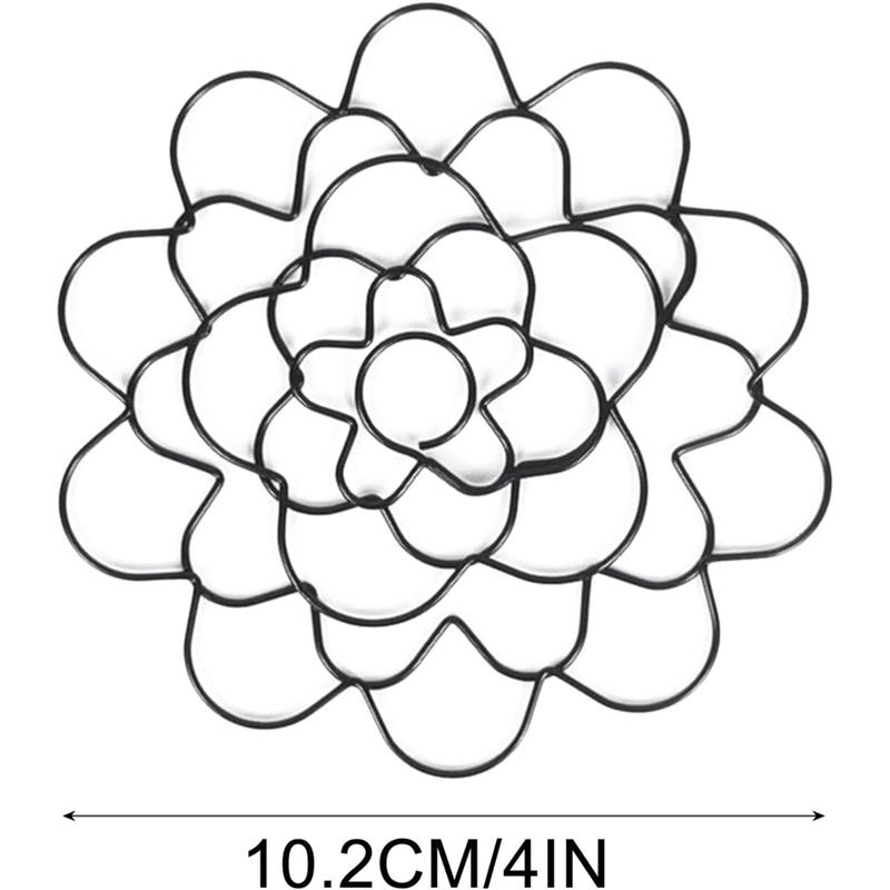 A34R 1 Stück Draht-Blumensteckhilfe - Blumenigel, Schwarzes Metall Biegsames Blumen Gitter 4 Zoll