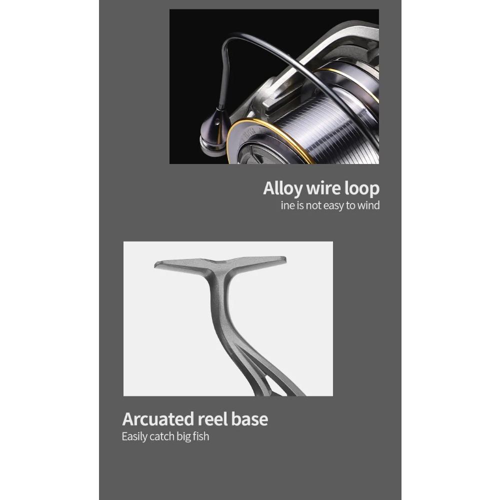 Big Spinning Fishing Reel 8000-14000 9000 10000 12000 Max Drag 20KG Sea Reel  Free Line Saltwater Freshwater Fish Pesca