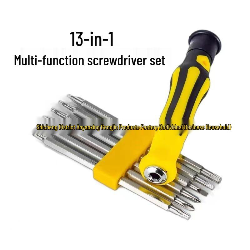 Six-in-One Magnetic Multifunctional Screwdriver Set with Special-Shaped Bits: 13-in-1 Y-Type and U-Type Screwdrivers