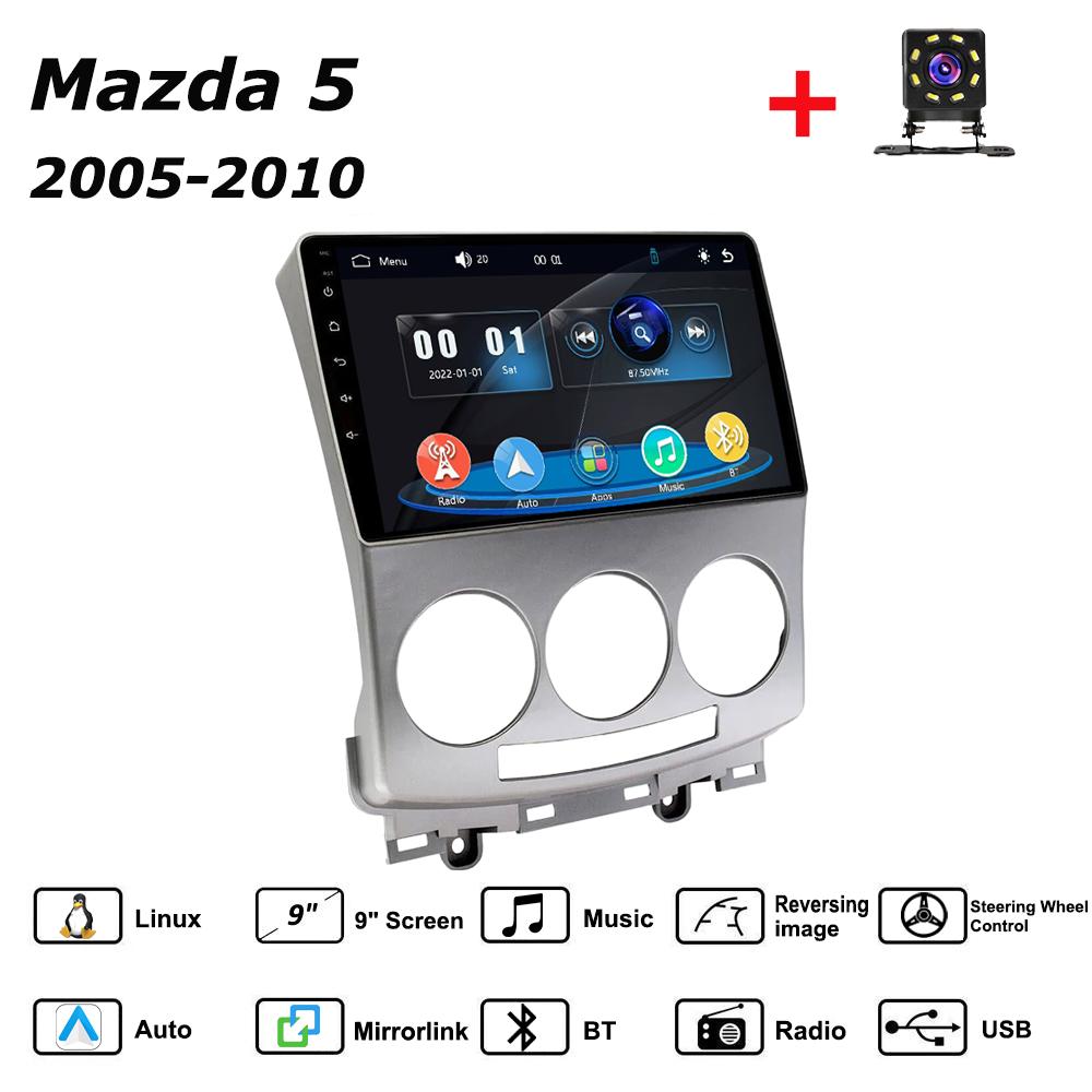 Car Radio Multimedia MP5 Player Head Unit Stereo BT For Mazda 5 2005-2010