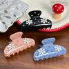 Luxurious Snowflake Hair Claw Clip In Pink Blue And Black With Stunning Rhinestone Embellishments