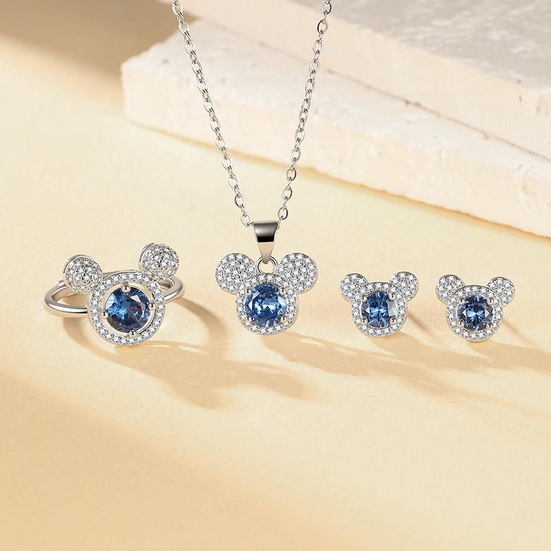 Mehrfarbiges Edelstein Königin Krone Halskette, Ring, Ohrringe & Anhänger Set für Frauen