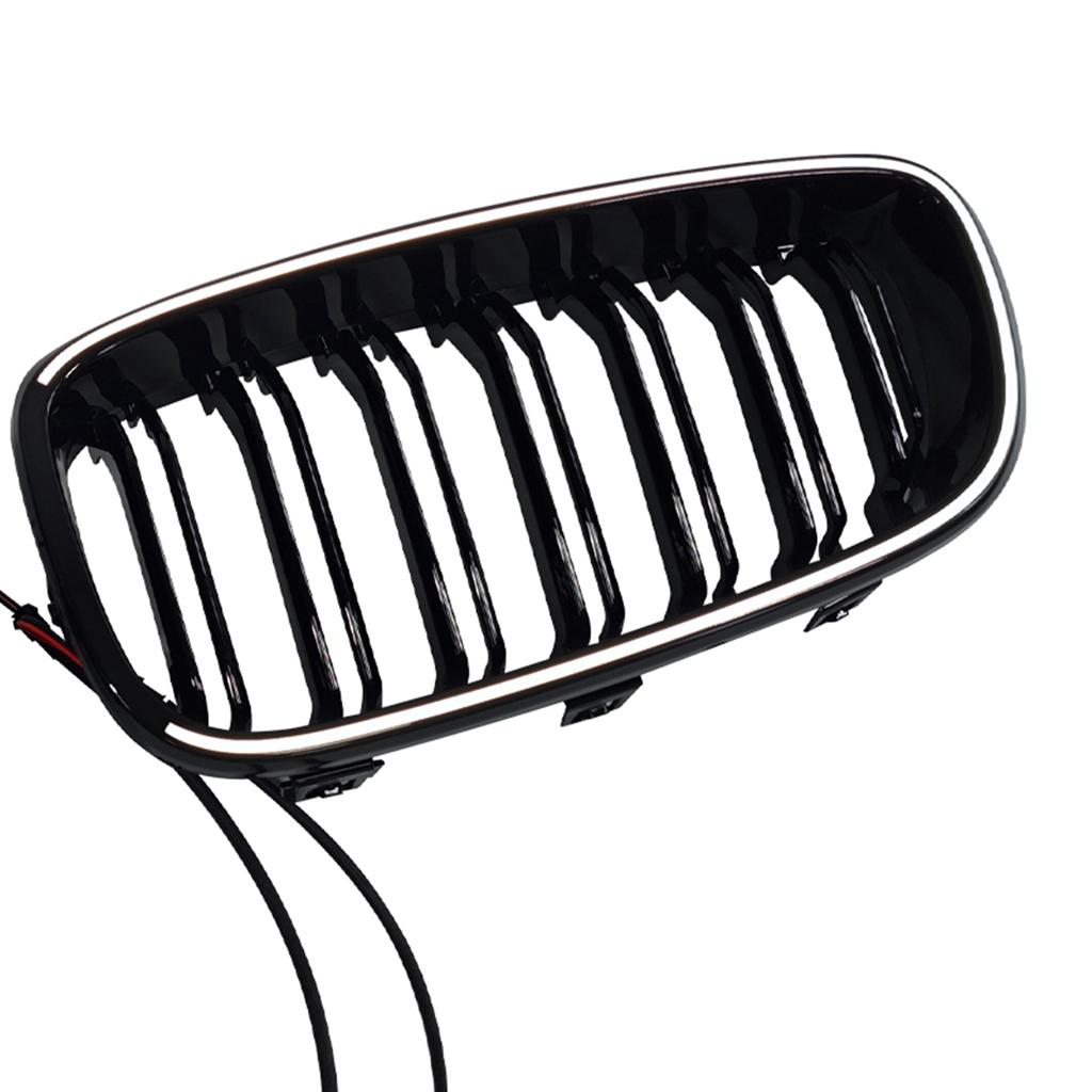 For BMW 3 Series F34 GT 328i 330i 335i 340i 2012-18 Front Kidney Grille Racing Grill Upper Bumper Hood Mesh Grid With LED Light