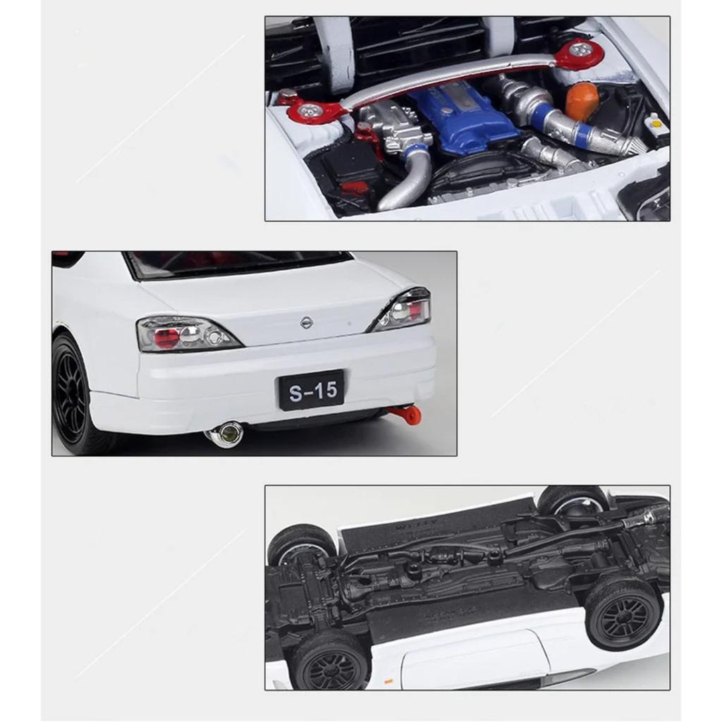 Welly 1/24 Nissan Silvia S15 Alloy Sports Car Model Diecast Metal Racing Car Model High Simulation Collection Childrens Toy Gift