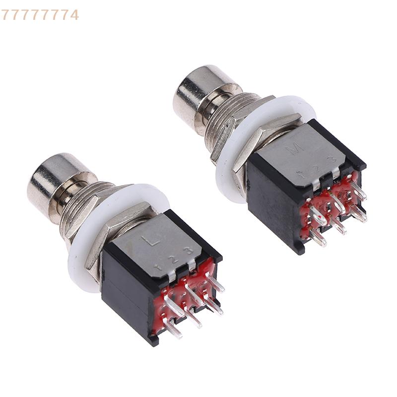 6Pin Emergency Stop Push Button Guitar Effects Pedal Stomp Box for Audio Equipment DPDT Latching Momentary ON/ON Foot Switch
