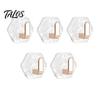 Bathroom Towel Hooks Hexagonal Self Adhesive Hooks, Water Ripple Pattern Design, Waterproof No Heavy Duty Wall Drilling Mounted for Towels Keys