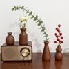 Mini Wooden Flower Vases Japanese Bud Vases Small Vase for Micro Landscape Aesthetic Decorative Vase Home Office Decoration