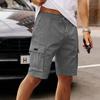 Men's Cargo Shorts Elastic Waist Drawstring  Casual Loose Solid Color Cargo Shorts With Six Pockets