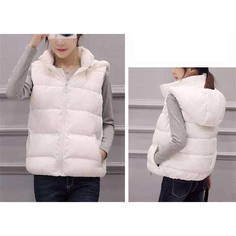 Winter Ärmellose Jacke Damen Kapuzenpullover Daunenweste Entendaunen Puffer Weste Leichte Winddichte Pufferjacke