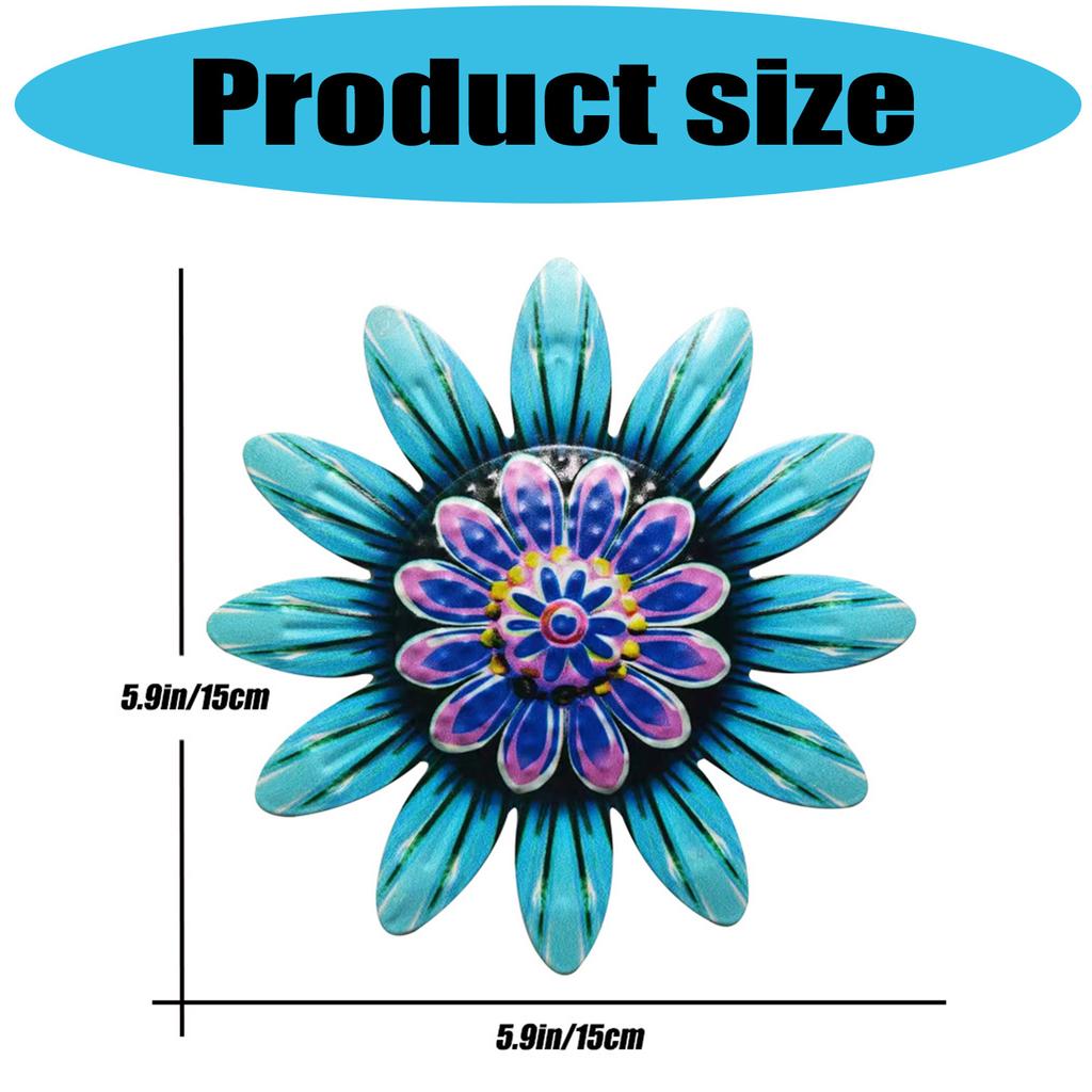 Vintage Styles Metal Flower Wall Art Durability Craftsmanships Iron Flower Wall Sculpture For Bedroom Garden Metal Floral