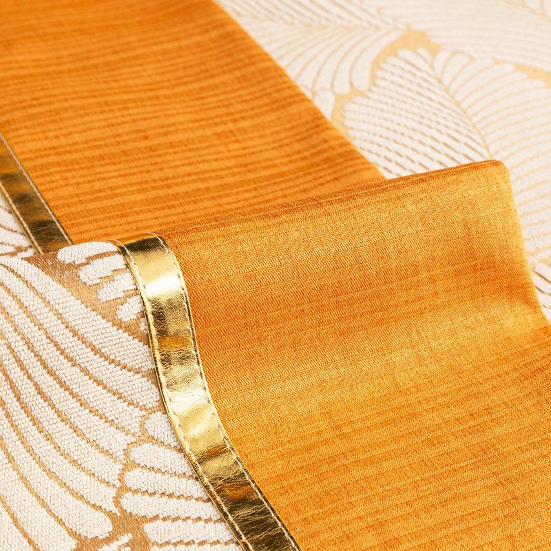 Nowoczesny Pokrowiec na Sofę Żakardowy w Liście Złota Linia Chenille Ręcznik na Sofę Pomarańczowy Szeroki Brzeg Antypoślizgowy Ochraniacz na Sofę Pokrowce Zdejmowane