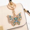 Rhinestone Butterfly Keychain Sparkly Butterfly Charm with Keyring Elegant Enamel Butterfly Keychain Gift for Women Girls