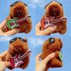 12cm Kawaii Capybara Pluche Speelgoed Schattige Capybara Tas Hanger Sleutelhanger Kinderrugzak Decoratie Verjaardag Kerstcadeaus Pluizig Poppetje Speelgoed