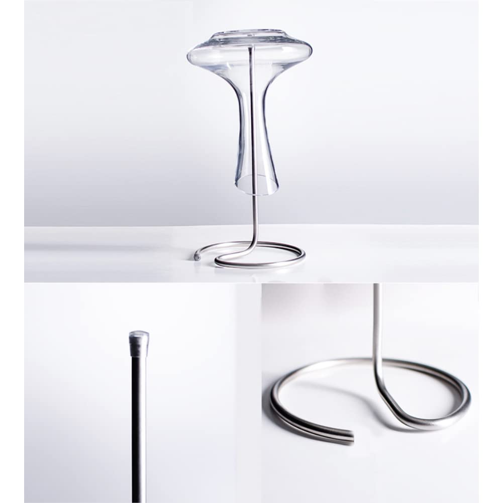 Stainless Steel Decanter Stand for Drying Wine Decanters with Rubber Caps To Prevent Scratches