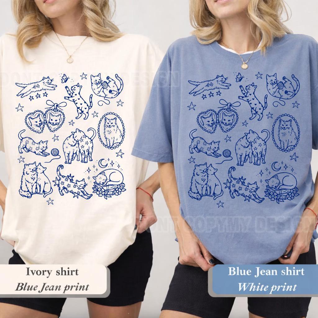 Cat Lover Shirt: Funny Cats Photo Collage Shirt, Retro Meme Cat Graphic Tee, Cute Chaotic Kitten T-Shirt, Vintage Cat Lover Gift