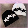 Beanie Fall Winter Knitted Cap With Star Pattern For Casual Gift Streetwear