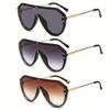 New Fashion Oversized One Piece Sunglasses Women Brand Designer Vintage Rivet Square Sun Glasses Men Driving Mirror Shades
