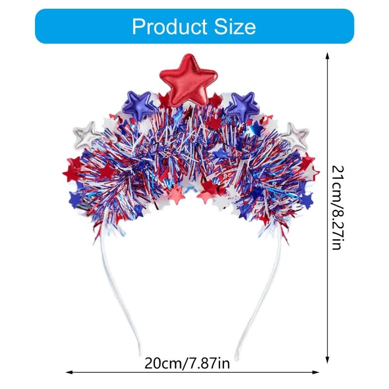 Star Pattern Headband Independence Day Hair Hoop Comfortable Headbands for Parties and Daily Wear