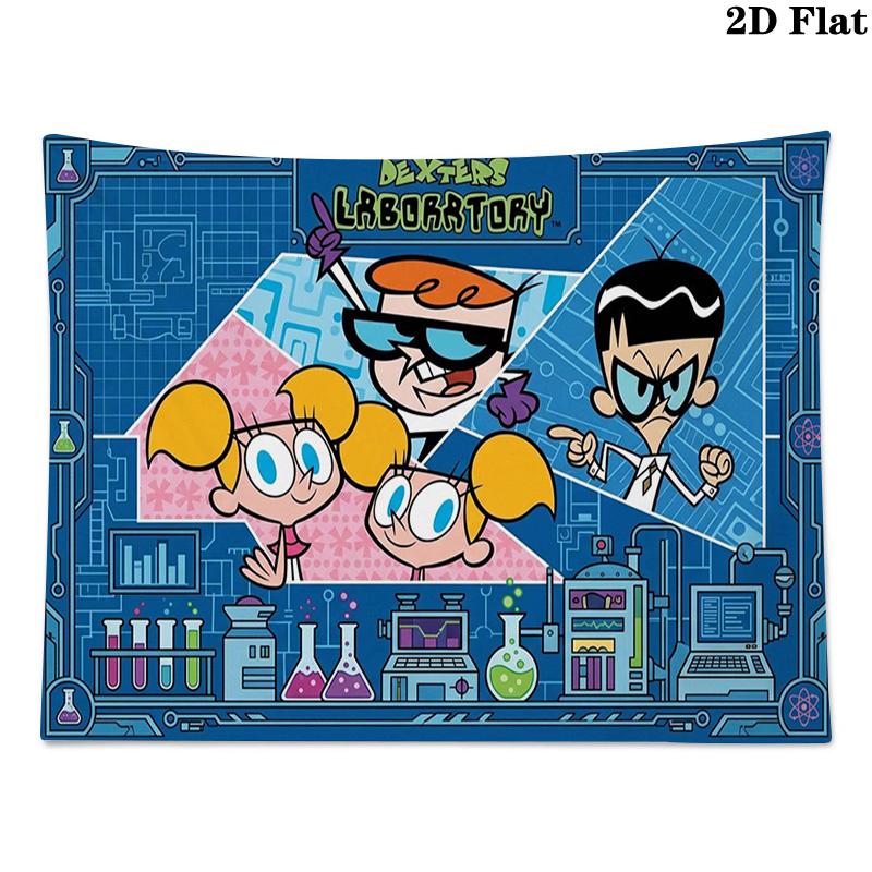 Dexter 's laboratory Wall Tapestry Aesthetic Wall Hanging Printed Fabric Blanket Decorative Tapestries for Bedroom Living Room Home Decor