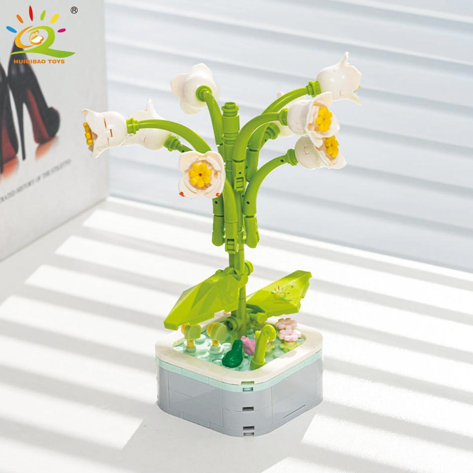 Non-Toxic Moc Flower Succulents Building Blocks Everlasting Flowerpot Bonsai Gardens Romantic Bricks Diy Potted Plants Model Kids