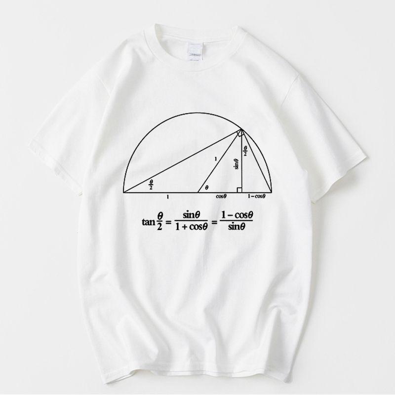 Science Math Trigonometric Euler Theorem Printed Polyester T Shirt Student Casual Straight A Summer Short Sleeve Daily Tops