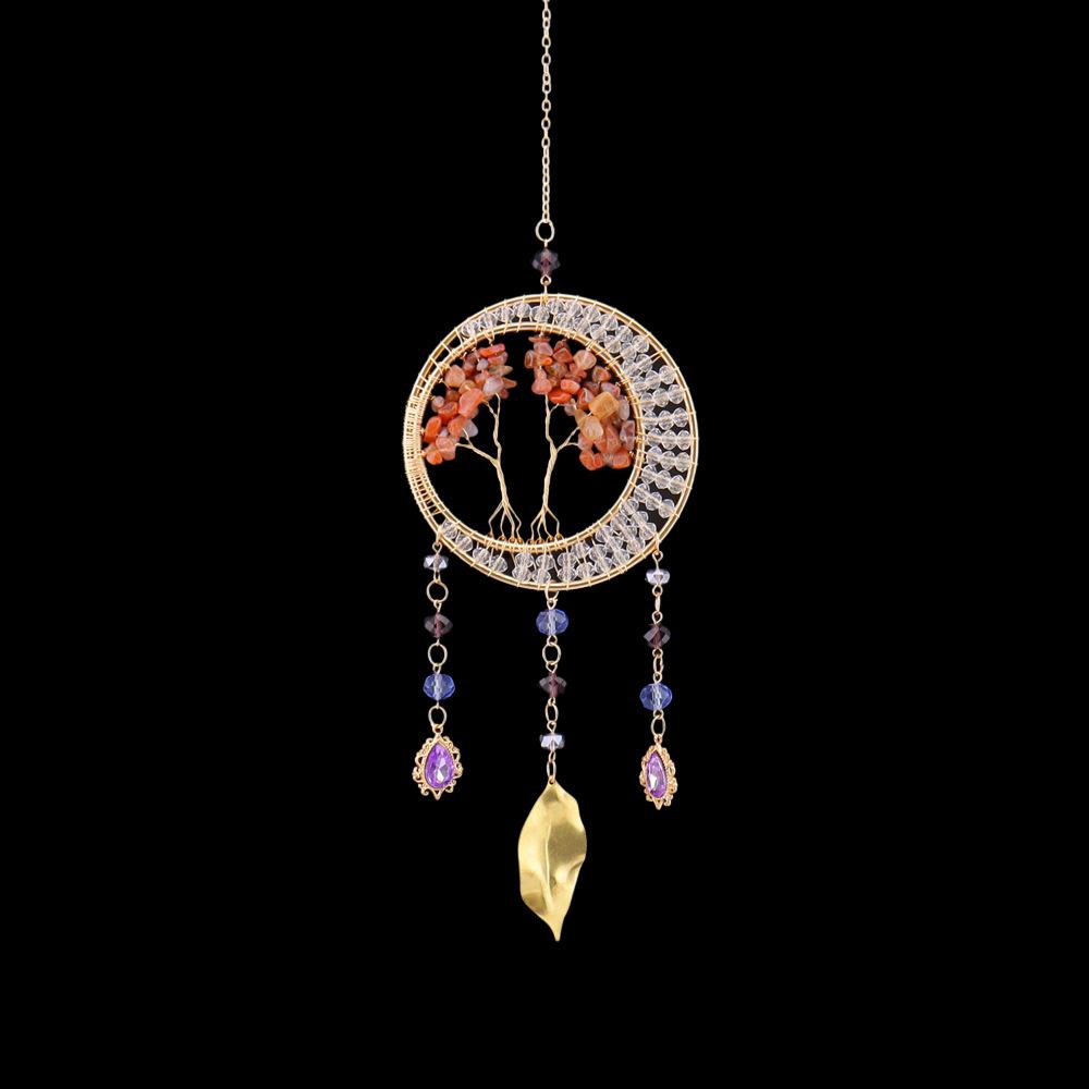 Handmade Sunlight Crystal Dream Catcher: Rainbow Wind Chime Pendant for Girl's Room Gift