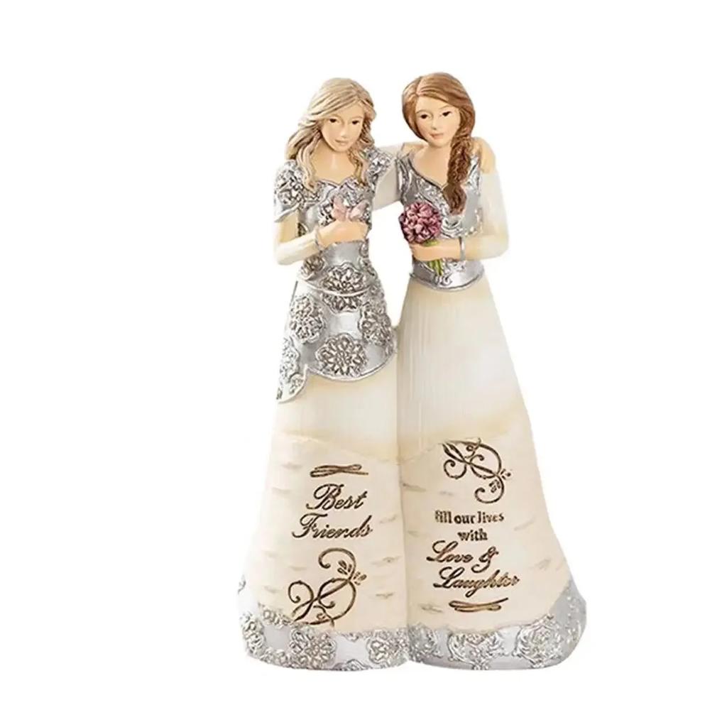 Figurine Celebrating Friendship Room Home Decor Resin Angel Statue Sister Friend Decoration Valentines Day Gift