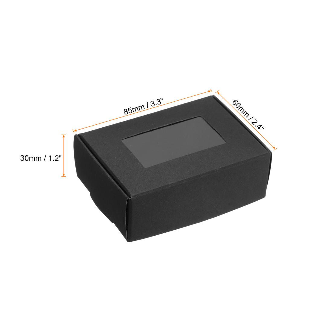 20 Pack Rectangle Paper Soap Box with Window Soap Boxes 3.3"x2.4"x1.2"/ 3.9"x2.4"x2"
