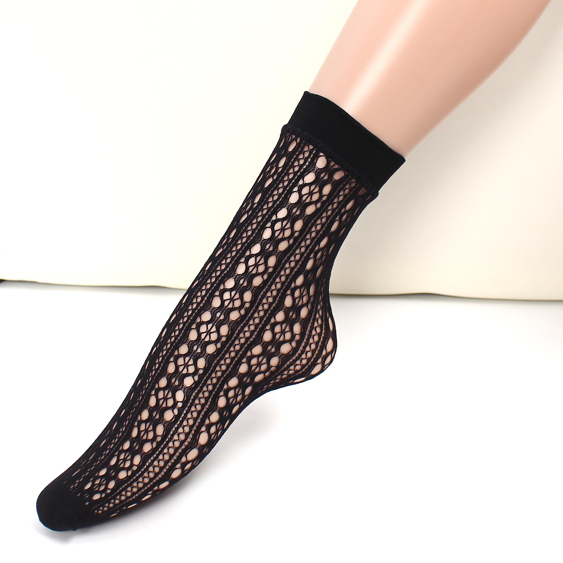 

Women s Sexy Black Fishnet Ankle Socks – Retro Harajuku Style, Summer Thin Simple Short Sock