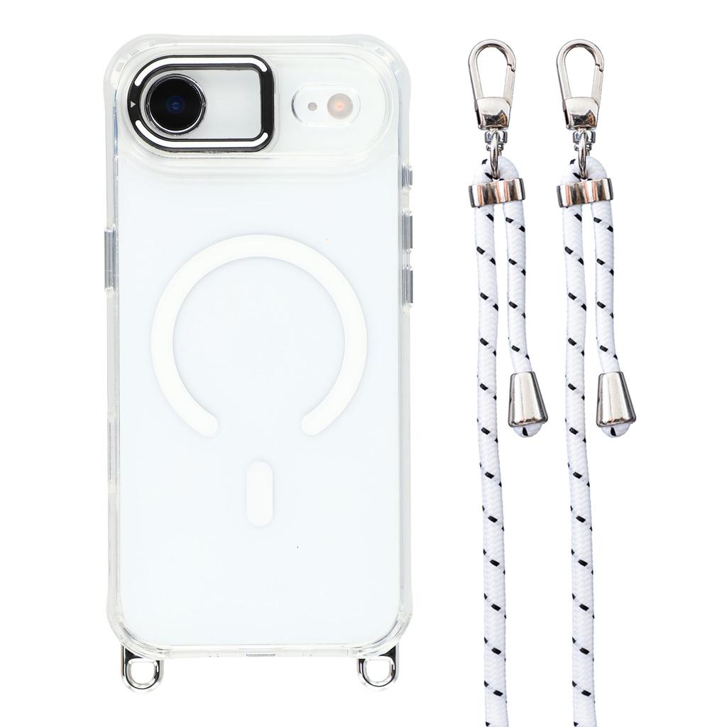 For iPhone Air Case Compatible with MagSafe PC TPU Phone Cover with Adjustable Lanyard/Camera Frame Kickstand