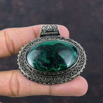 Malachite Pendant Handmade Pendant Gemstone Jewelry Beautiful Vintage Pendant 925 Sterling Silver Pendant Unique Design Pendant Gift For Mom