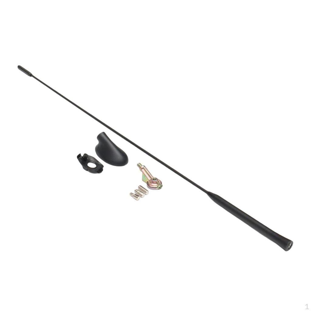 Car Radio Antenna, AM/FM Antenna Mast 54cm Roof Mount for Replacement Easy Installation with Base